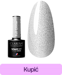Lakier hybrydowy Claresa FULL GLITTER 1 srebrny z połyskiem 5 ml